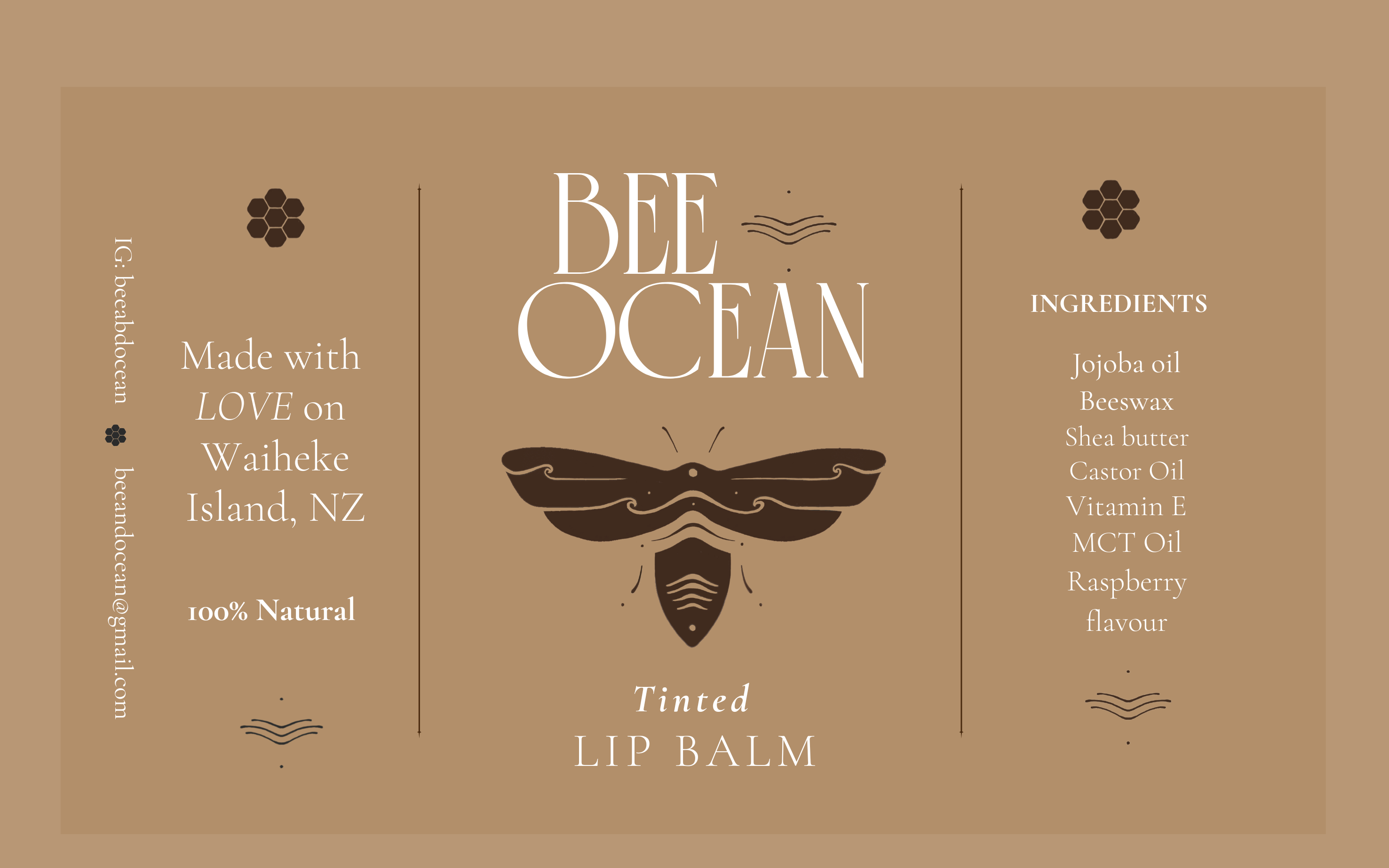 Bee & Ocean label mockup on glass jar