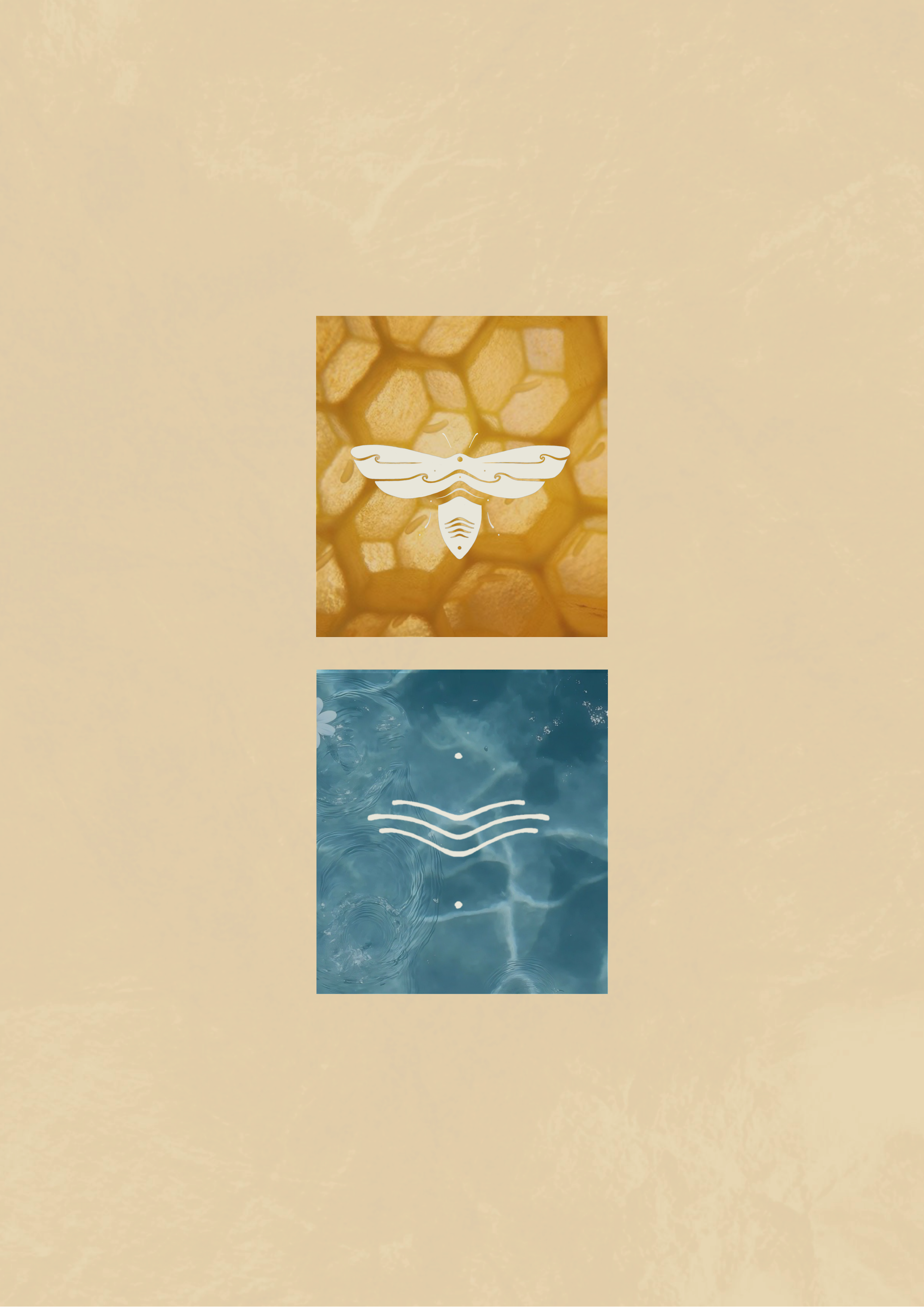 Bee & Ocean submark on beige