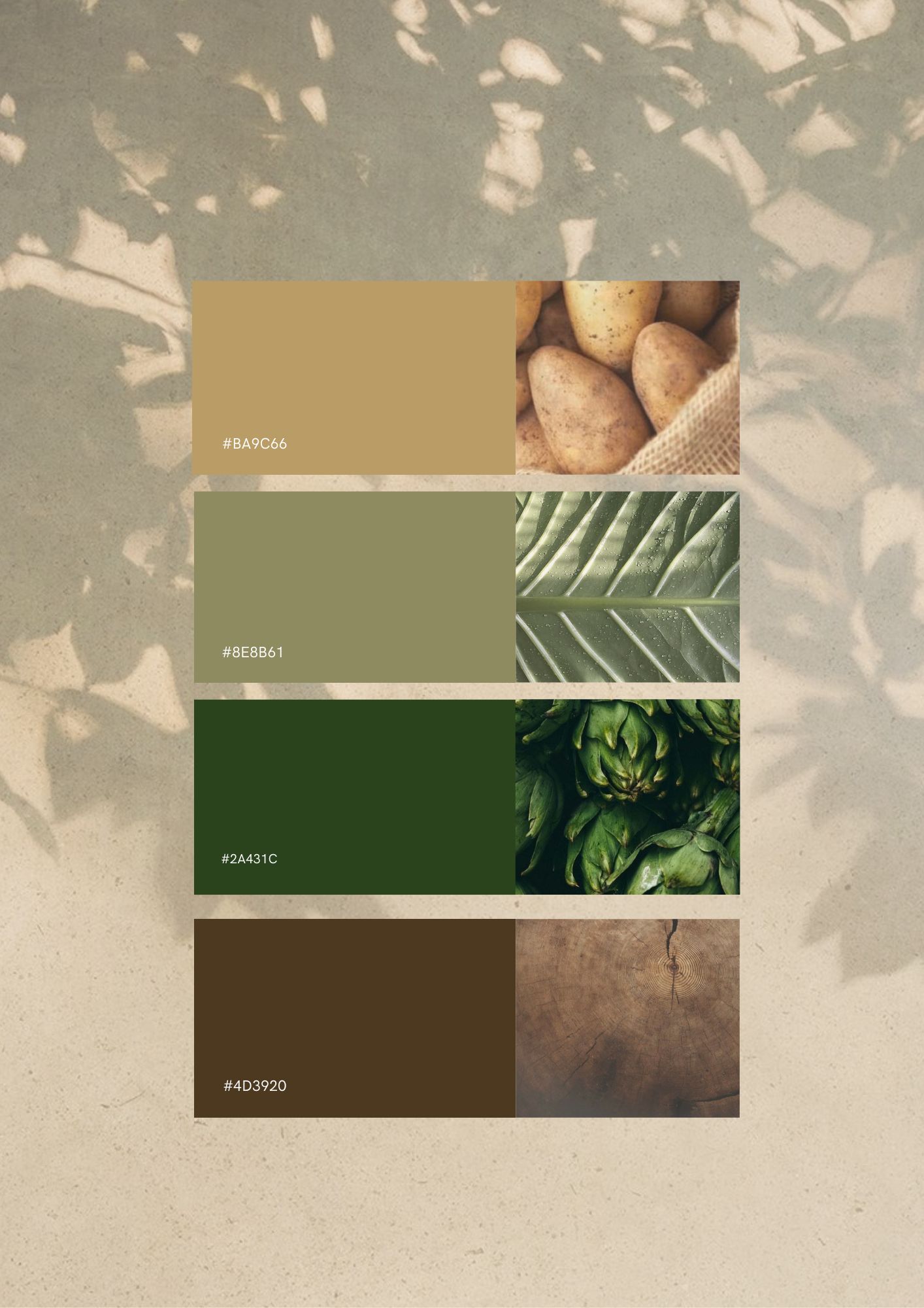 Homegrown printed colour palette