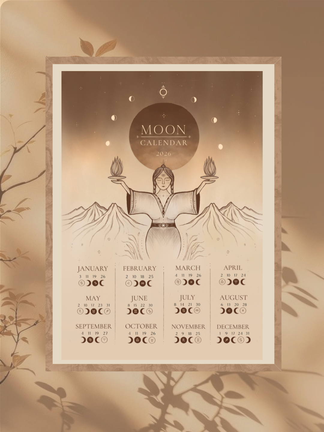 Moon calendar illustration